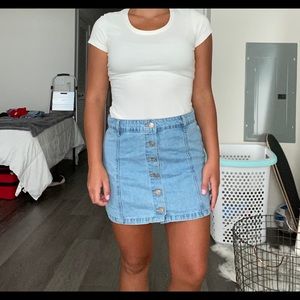 Blue Jean Button Up Skirt